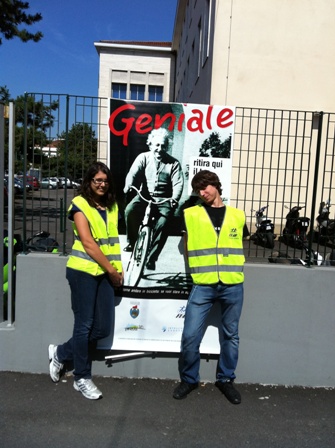 High school students before promotion banner